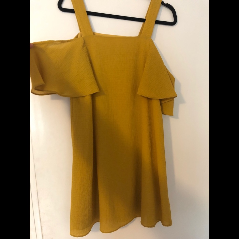 Mustard Open Shoulder Dress
